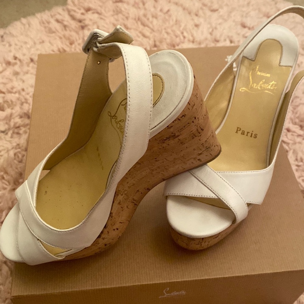 Christian Louboutin size 7 cork wedge